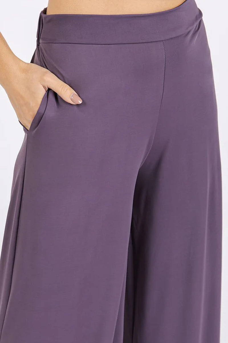 Mittoshop Yoga Air Stretch Elastic Waist Wide Leg Pants