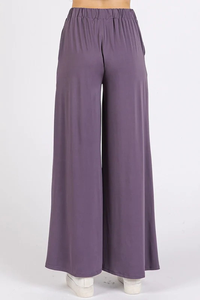 Mittoshop Yoga Air Stretch Elastic Waist Wide Leg Pants